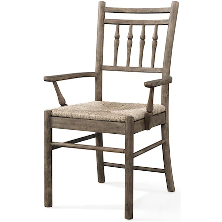 Dining Room Arm Chair with Rush Seat